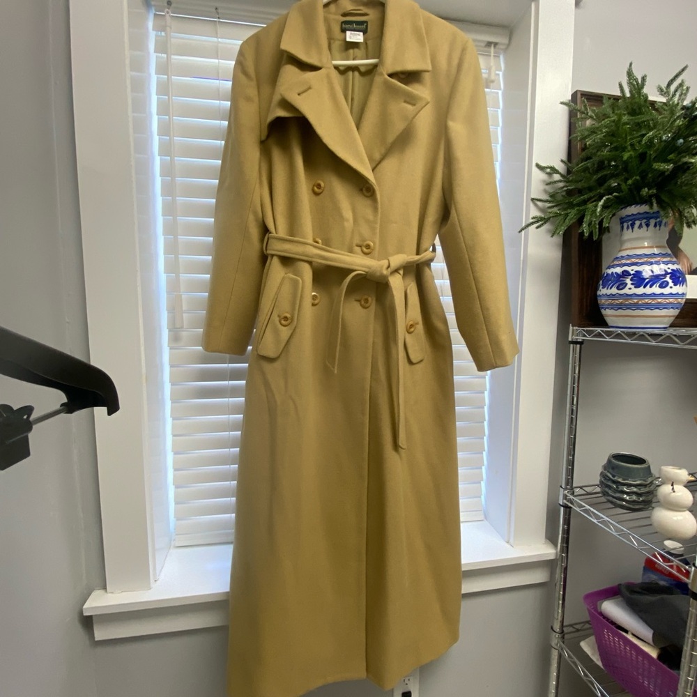 Harve Benard Beige Wool Coat Size 16